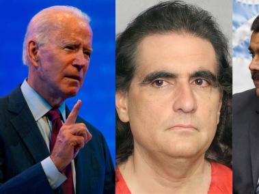 Joe Biden, presidente de EE.UU.; Álex Saab, preso por lavado de activos y Nicolás Maduro, presidente de Venezuela.
