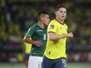Partido en Barranquilla, Colombia, entre el selecionado nacional y el boliviano por eliminatoria al Mundial Qatar 2022.