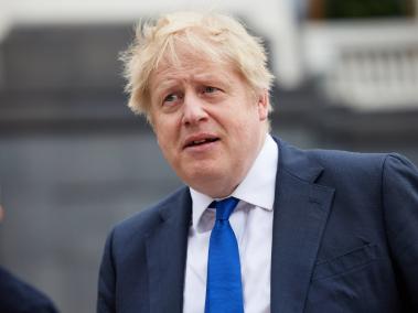 El primer ministro británico Boris Johnson durante su visita a Ucrania.