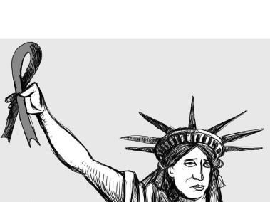 EE. UU., de luto - Caricatura de Guerreros