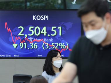 Las acciones de Corea del Sur cayeron a un mínimo de 19 meses.