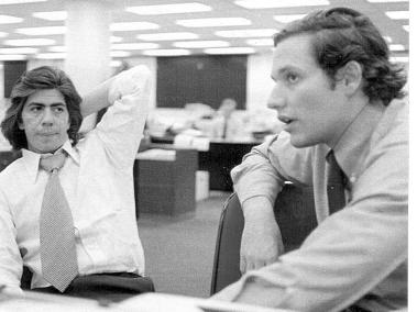 Bob Woodward y Carl Bernstein, periodistas del escándalo del Watergate.