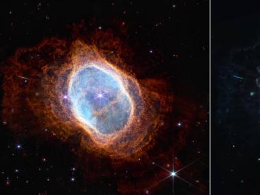 Dos cámaras a bordo de Webb capturaron la última imagen de esta nebulosa planetaria, catalogada como NGC 3132.