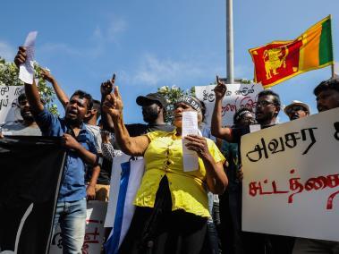 Protestas en Sri Lanka en medio de la crisis social.