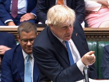 Boris Johnson en su último discurso ante el Parlamento.