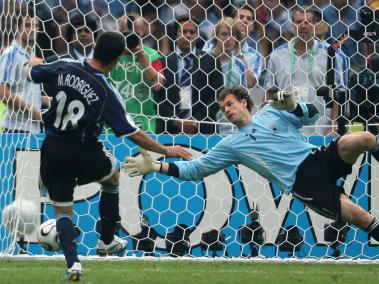 Jens Lehmann, en acción contra Argentina en el Mundial 2006.