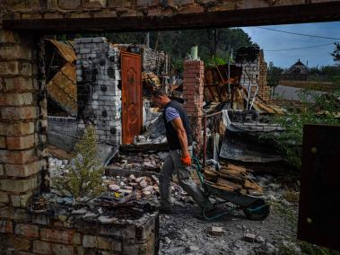 Zonas destruidas cerca a Kiev, en Ucrania.