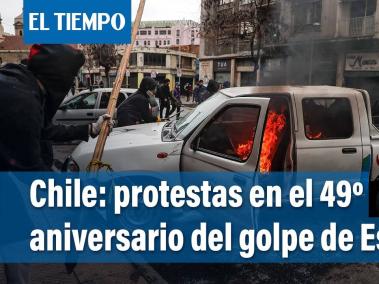 Estuvo marcado el domingo por violentos choques entre manifestantes y policías en Santiago, condenados por el presidente izquierdista Gabriel Boric.