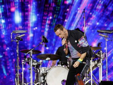 Coldplay, durante su concierto del 16 de septiembre en Bogotá.