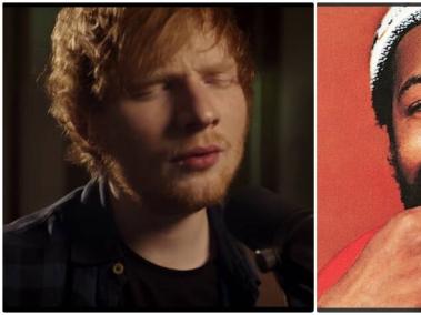 Ed Sheeran y el fallecido cantante Marvin Gaye.