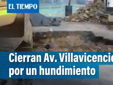 Cierran avenida Villavicencio por un hundimiento en la carrera 79