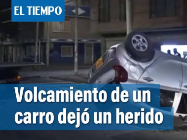 Investigan volcamiento de vehículo en el centro de Bogotá