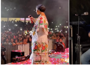 Ángela ofreció un concierto en la Feria Yucatán de Xmatkuil.