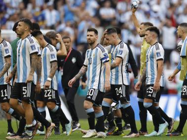 Selección de Argentina, en partido contra la selección árabe.