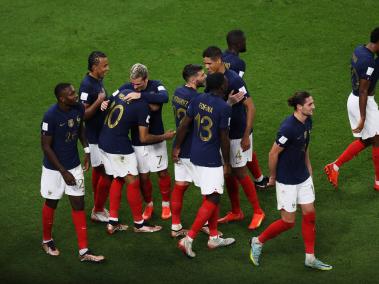 Celebración de Francia en el juego contra Polonia.