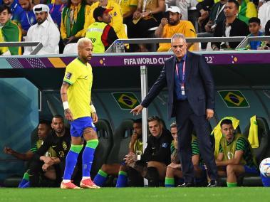 Neymar y Tite en Qatar 2022.