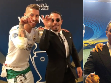 Nusret Gökçe se tomo fotos con Cristiano Ronaldo y Sergio Ramos en la final de la Liga de Campeones del 2018.