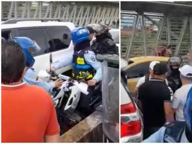 En la zona del viaducto de Pereira se presentan tensiones entre los taxistas y las autoridades.