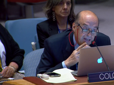 Álvaro Leyva, canciller, durante el Consejo de Seguridad de la ONU.