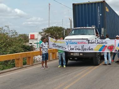 Protestas en la frontera Guajira.