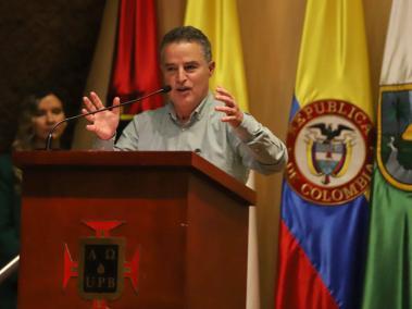 Aníbal Gaviria, gobernador de Antioquia, en la Universidad Pontifica Bolivariana.
