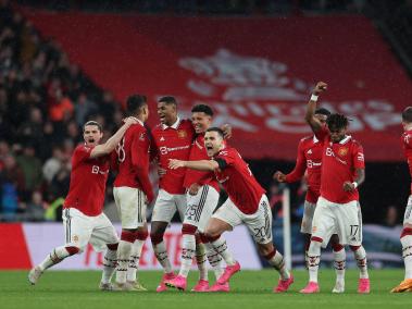 El festejo del Manchester United.
