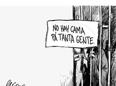 Hacinamiento en uris y estaciones de policía - Caricatura de Guerreros