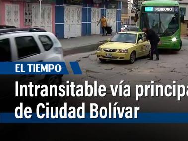 Estado de una vía principal del barrio Perdomo, ubicado en Ciudad Bolívar, es intransitable