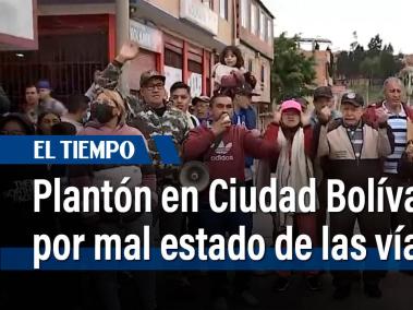 Comunidad de Ciudad Bolívar, en Bogotá, hace plantón por mal estado de vías