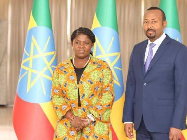 Francia Márquez y el primer ministro de Etiopia, Abiy Ahmed Ali.