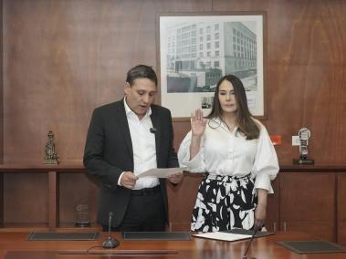 Nórida Rodríguez y el ministro TIC, Mauricio Lizcano.