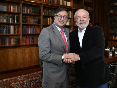 El presidente Gustavo Petro y su homologo brasileño Lula da Silva.