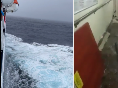 La tormenta que afectó al crucero alcanzó vientos de más de 130 kilómetros por hora.