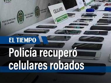 El comando centro recuperó 40 celulares hurtados y capturó a una persona en el sector de la calle 13 con Avenida Caracas.