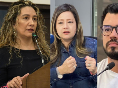 Lucía Bastidas, María Fernanda Rojas y Luis Carlos Leal, concejales de 'los verdes' y que no estarán como candidatos.