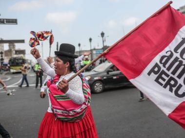 Manifestantes en Lima (Perú).