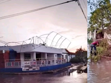 Casas sin techos e inundaciones dejó el vendaval en Santa Lucía.