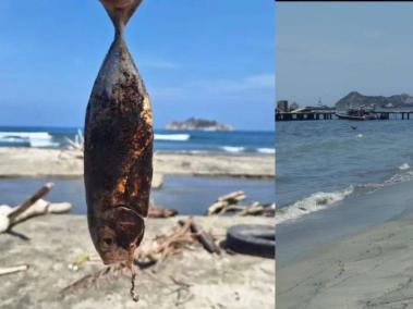 La comunidad ha reportado que en la playa de la Bahía hay partículas de crudo y esta situación se extiende incluso a Taganga.