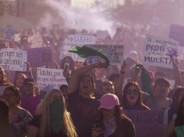 NYT: México ha visto un alza en feminicidios. Manifestantes por los derechos de las mujeres en Ciudad Juárez.