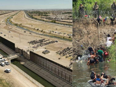 Migrantes en la frontera de Estados Unidos.