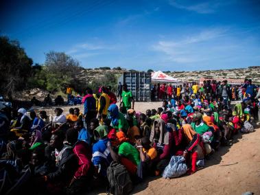 Crisis migratoria en Lampedusa, Italia.