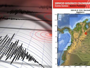 Temblor en Colombia hoy 18 de septiembre tuvo como epicentro a Toledo, Norte de Santander.