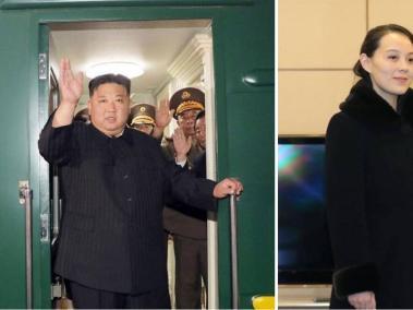 Kim Jong-un y su hermana Kim Yo Jong.