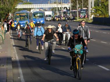 Día sin carro y sin moto en Bogotá. Portal las Américas