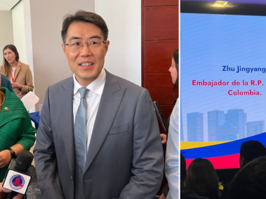 Primer discurso del nuevo embajador de China en Colombia, Zhu Jingyang, en Bogotá.
