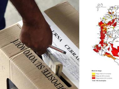 Mapa de riesgo electoral presentado por la MOE.