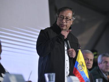 El presidente Gustavo Petro en la primera jornada de 'Gobierno con el Pueblo' en Bogotá.