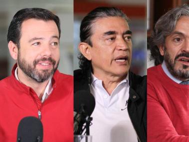 Carlos Fernando Galán, Gustavo Bolívar y Juan Daniel Oviedo, candidatos a la alcaldía de Bogotá.