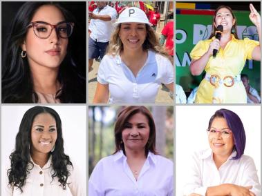 Jenny Ávila, Paola Castillo, Ivonne Giraldo; abajo, Angélica Castillo, Marleny Muñoz y Lina Rivera.