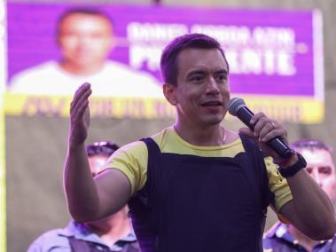 El candidato presidencial ecuatoriano Daniel Noboa en su cierre de campaña.